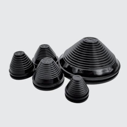Grommets de PVC de gran diámetro / cojinetes de cable (14 tamaños · 20-120mm · PVC · Negro)
