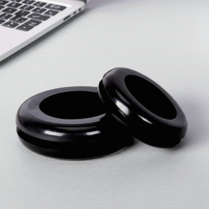 Korean Standard PVC Grommets / Cable Bushings (15 Sizes · PVC · Black)