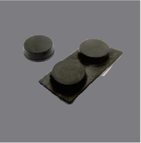 Pieds en caoutchouc autocollants de la série ZXG (10 tailles · Ruban 3M / T4000 · Noir)
