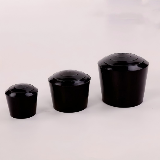 Square/Round Rubber Tips / Tube Feet (30+ Sizes · Rubber · Black)