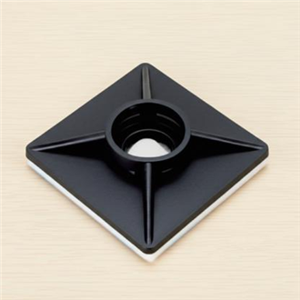 ZHC Series Self-Adhesive Cable Tie Mounts / Zip Tie Bases (2 Sizes · Black)